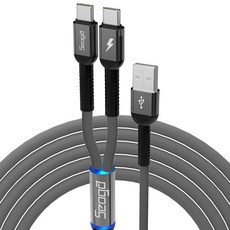 서가 메탈 C타입 2in1 멀티 고속충전 케이블, 다크그레이, 1개, 2m