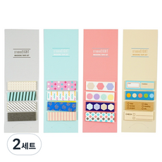 STUDIO EIGHT 紙膠帶套組 綜合款式 4入組 65 x 210 x 3 mm, 2套, 線條 + 圖案 + 圖形 + 文字