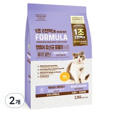 캣퓨어 고양이 유산균 포뮬러 기능성 사료, 다이어트+장건강, 1.2kg, 2개