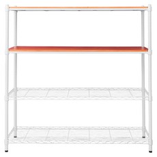 dayneeds 日需百備 松木 烤漆層架, 白框 + 柚木, 4層