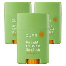 김정문알로에 큐어 에어라이트 UV 쉴드 선스틱 SPF50+ PA++++, 20g, 3개