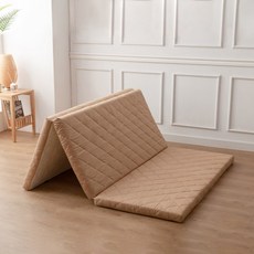 아지오텍스 서포트슬립 3단 접이식 메모리폼 토퍼매트리스, 모카라떼, 5cm