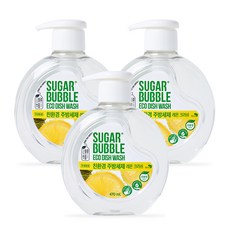 SUGAR BUBBLE 環保廚房洗潔精 檸檬清香, 470ml, 3個