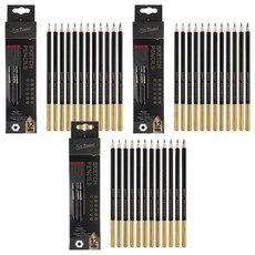 新寶文 專家用素描鉛筆 12件組, 3套, 2H, H, F, HB, B, 2B~8B