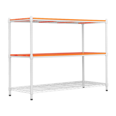 dayneeds 日需百備 松木 烤漆三層架 木板層架 收納層架 展示架 層架 鐵架, 白框 + 柚木, 三層