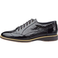 VONIN 천연소가죽 링클콤비 스티치 포인트 윙팁 캐주얼화 GG007BK