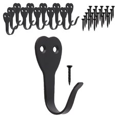 Cholmuldaejang 愛心蝌蚪壁掛衣架 大 6入, 2個, 黑色