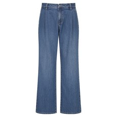 프로젝트엠 남성용 와이드핏 핀턱 데님 팬츠