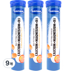 hansal 賀壽 維生素泡騰鈣+鎂+維生素D3, 15顆, 9個