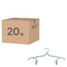 便攜折疊衣架 帶夾子, PP材質, 防滑設計, 北歐配色, 顏色隨機, 20個