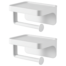 KM 磁吸無痕壁掛式捲紙架, 白色, 2個