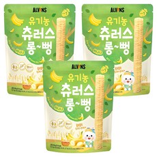 엘빈즈 유아용 츄러스 롱뻥 STEP1, 바나나맛, 30g, 3개