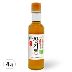 BokineMeokgeori 全芝麻低溫壓榨溫和清麻油, 180ml, 4個