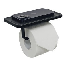 ROJI 飯店式鋁製3M黏貼衛生紙架, 黑色, 1個