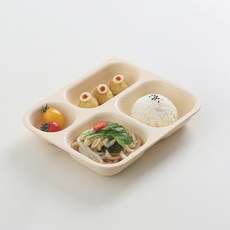 탁가온 유아용 네모 에코젠 4구 식판, 옐로우, 단품, 1개