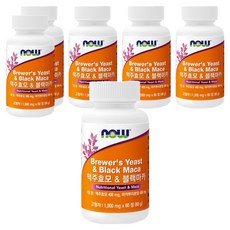 나우푸드 맥주효모 블랙마카 60p, 6개, 120정
