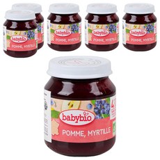 babybio 生機鮮果泥, 蘋果藍莓, 130g, 6罐