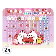 Popcorn Fancy Molang 新公仔鉛筆組 第2彈 B, 粉紅色, 2個