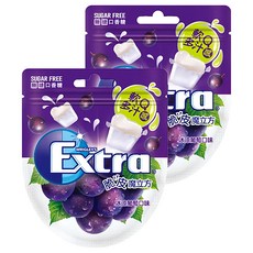 Extra 益齒達 脆皮魔立方 無糖口香糖 冰涼葡萄口味，幫助保持口腔清潔，隨時展露自信笑容, 57.2g, 2包