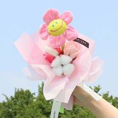 MORIANN 微笑花玩偶造型花束, 粉色, 1個