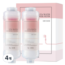 바이아우어 더 안심 비타민 샤워필터, 4개, 드라이로즈향