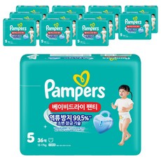 팸퍼스 베이비 드라이 팬티형 기저귀 아동공용, 5단계, 432매