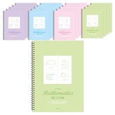 PENPIA 3000 4分隔數學彈簧筆記本, 20個, 隨機出貨
