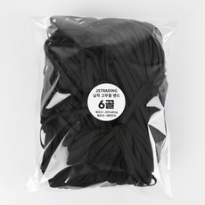 JSTrading 6針扁平鬆緊帶, 1個, 黑色