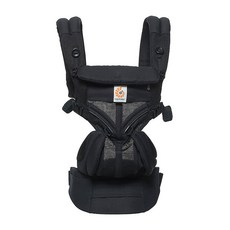 ergobaby OMNI 全階段四式360透氣款 嬰兒背帶, 適用於0-48個月寶寶, 承重7-45磅(3.2-20.4公斤), 黑瑪瑙, 均碼