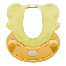 第3代河馬造型嬰兒防水護耳洗髮帽 3+歲以上兒童或成人皆可用, 黃色, 1個