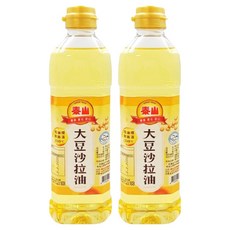 泰山大豆沙拉油 適合煎煮炒炸各式烹調 低油煙耐高溫230°C, 600ml, 2瓶