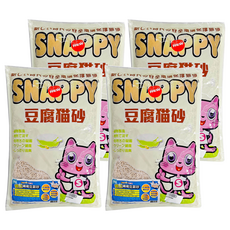 SNAPPY 豌豆纖維豆腐砂，可分解生物材料，植物凝結型，氣味控制，超強吸水力, 原味奶香, 3kg, 4包