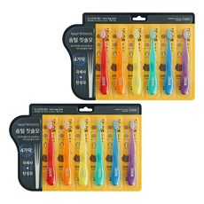 DOS 인어드밴스 유아용 칫솔 2단계 세트, 혼합색상, 6개입, 2세트
