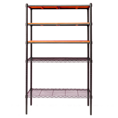 dayneeds 日需百備 松木烤漆架, 黑框 + 柚木, 5層
