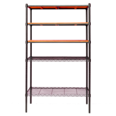 dayneeds 日需百備 松木 烤漆五層架, 黑框 + 柚木, 5層