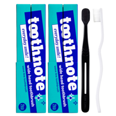 Toothnote超細6排寬頭擠壓牙刷, 2入, 2盒