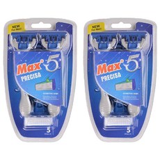 Blue Market 不銹鋼 5 刀片一次性剃須刀, 5入, 2個