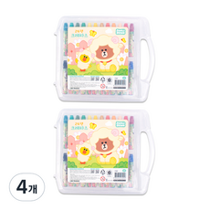 LINE FRIENDS 叢林熊大 蠟筆 白色, 24色, 4個