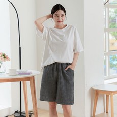 글램공감 커플용 요루체크 포슬 파자마 5부 잠옷 바지