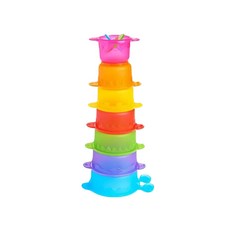 Munchkin 滿趣健 疊疊樂洗澡玩具 毛毛蟲 7個繽紛沐浴杯 訓練寶寶手眼協調, 1組