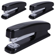 Alpha Commerce 辦公用簡約釘書機, 黑色, 3個