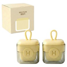 Welltium 便攜式迷你衣物黏毛滾輪, 2個, 奶油色