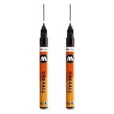 MOLOTOW One4All 壓克力麥克筆 1mm 127HS 180 信號黑, 1色, 2個
