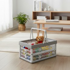 MF스토어 파스텔 구니 다용도 수납 접이식 바스켓, 그레이, 3개