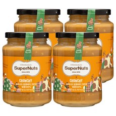 슈퍼너츠 100% 땅콩버터 크런치, 460g, 4개