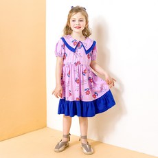 WALTONKIDS 女童透氣塗鴉花朵連身裙