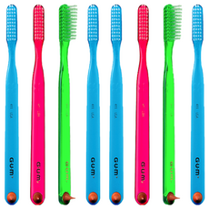 SUNSTAR 三詩達 G.U.M 經典圓弧刷毛牙刷 411 硬毛, 1入, 8個