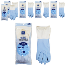 태화 면코팅 투톤 고무장갑 양손착용, 블루, 대(L), 6세트