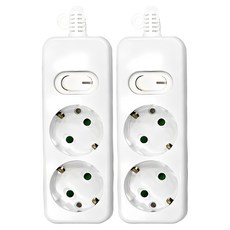 DaJOa 安全開關2孔延長線, 2個, 單一顏色, 3m