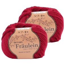 SKI YARN Ski Floren 編織線 40g, 2936 紅色, 2個